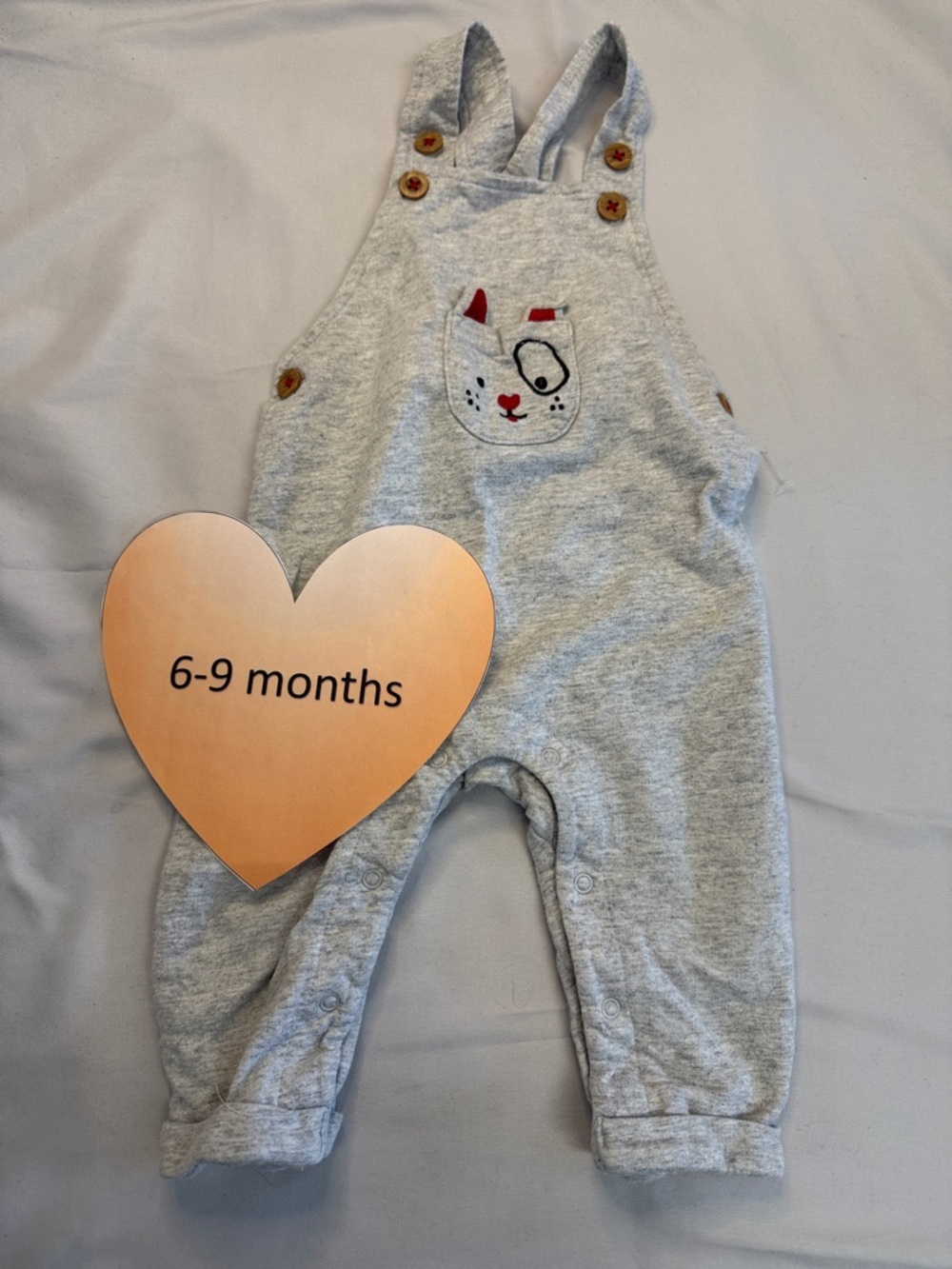 Ellen Degeneres - Light Grey Baby Overalls with adjustable shoulder straps